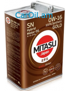 MITASU GOLD HYBRID 0W-16 4L Լրիվ սինթետիկ 
